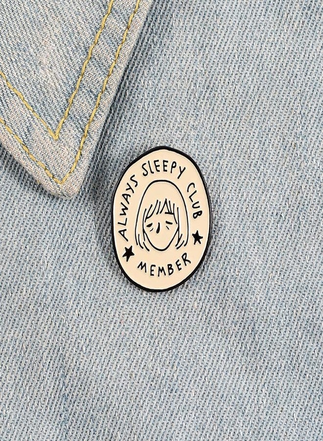FORUBUS Funny Cat Stay Pawsitive Brooch Pins - Always Sleepy Club Brooch pin - Express Your Mood in Style-sleepy - Image 2